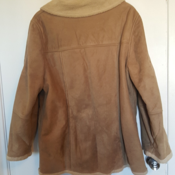 A classic tan faux sheep skin winter jacket - Picture 2 of 3